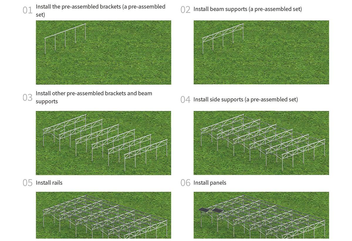 Exploded View: HDG Steel Piles + AL6005-T5 Arms