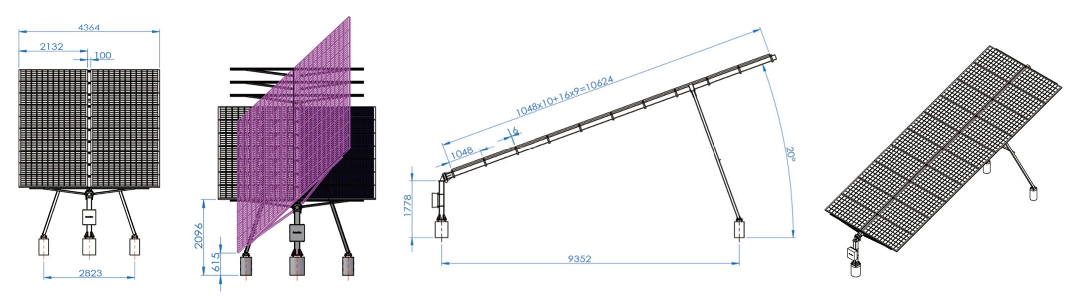 Linear Actuator Drive Unit for High Wind Resistance | Horizon Tilt