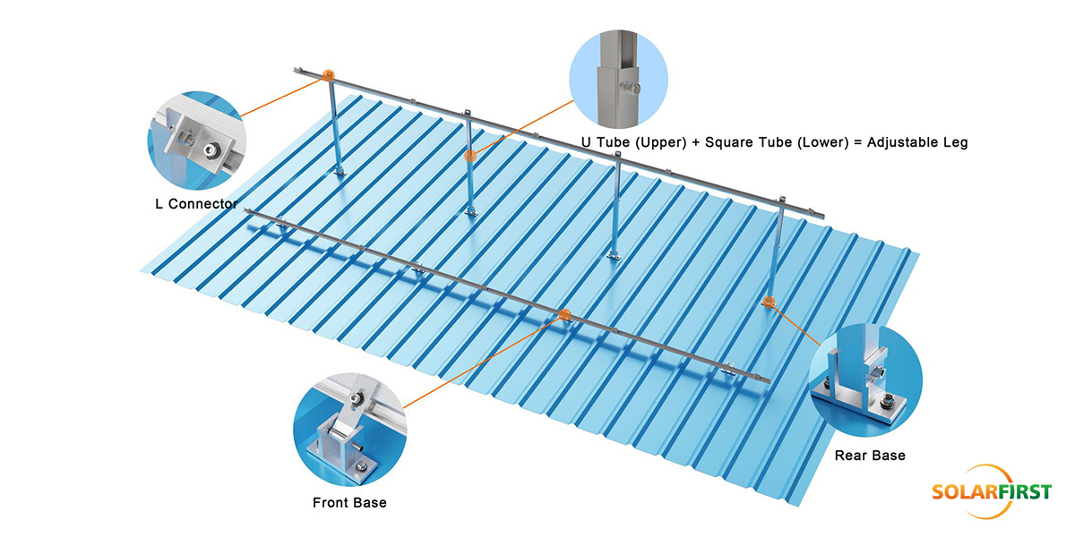 Exploded View: 5-Position Telescopic Tube with SUS304 Locking Bolts