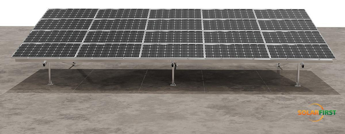 Ground power station solution: Dual-material system of hot-dip galvanized steel /ZAM alloy #aluminum concrete hybrid solar mounting system